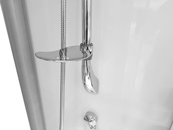 Biała prostokątna kabino wanna z hydromasażem + sauna 145x85 cm MO-09944A-145BS