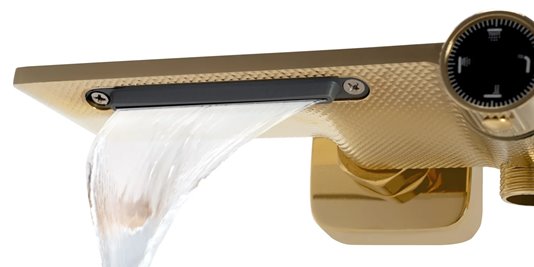 Złoty zestaw prysznicowy z wylewką Helix Rea Gold