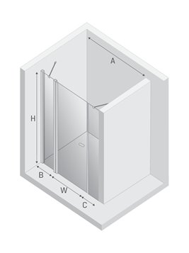 Drzwi prysznicowe uchylne 150 cm D-0175A New Soleo New Trendy