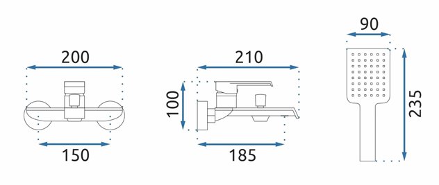 Złota szczotkowana bateria wannowa Hass Rea Gold