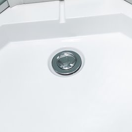 Kabina prysznicowa półokrągła zabudowana profil stal szczotkowana 80x80 Puerto zdjęcie 11