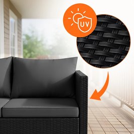 Meble ogrodowe technorattan sofa, stół, dostawka zestaw Volta zdjęcie 16