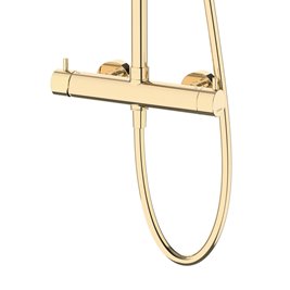 Kolumna prysznicowa w kolorze złotym z deszczownicą okrągła CMN01MGL Lugo Corsan