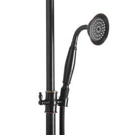 Czarny zestaw prysznicowy z wylewką retro Bergamo Rea