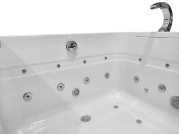 Przeszklona prostokątna wanna z hydromasażem 173x120 cm MO-1280