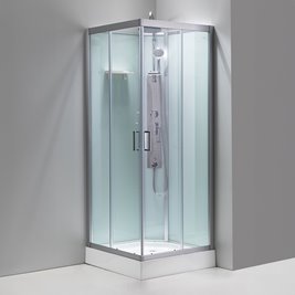 Kabina prysznicowa zabudowana kwadratowa 90x90 cm profil szczotkowany LISA