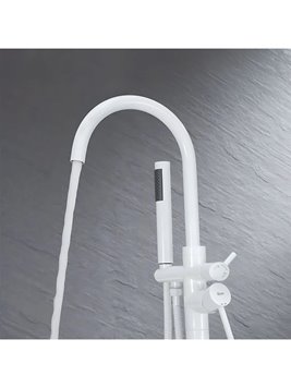 Biały połysk bateria wannowa wolnostojąca Lungo Rea