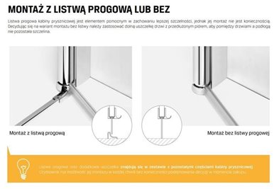 Kabina prostokątna składana 80x90 D-0287A/D-0290A New Soleo Black New Trendy