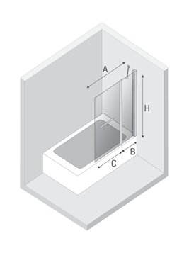 Parawan wannowy ruchomy 120x140 cm New Soleo P-0027