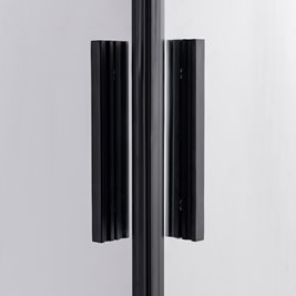 Czarna kabina prysznicowa kwadratowa Super Slim Nova 80x80 drzwi rozsuwane