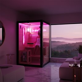 Drewniana sauna do domu 120x120 cm