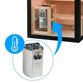 Sauna fińska 2 osobowa wysokotemperaturowa 3,5KW piec Harvia 120x120 cm FORSA1-BL zdjęcie 9