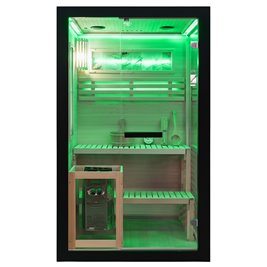 Sauna fińska 2 osobowa wysokotemperaturowa 3,5KW piec Harvia 120x120 cm FORSA1-BL zdjęcie 26