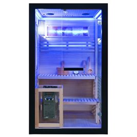 Sauna fińska 2 osobowa wysokotemperaturowa 3,5KW piec Harvia 120x120 cm FORSA1-BL zdjęcie 27