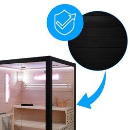Sauna fińska 2 osobowa wysokotemperaturowa 4,5KW piec Harvia 150x140 cm FORSA2-BL zdjęcie 7
