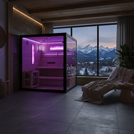 Sauna fińska 2 osobowa wysokotemperaturowa 4,5KW piec Harvia 150x140 cm FORSA2-BL zdjęcie 10