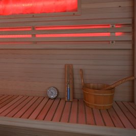 Sauna fińska 2 osobowa wysokotemperaturowa 4,5KW piec Harvia 150x140 cm FORSA2-BL zdjęcie 24
