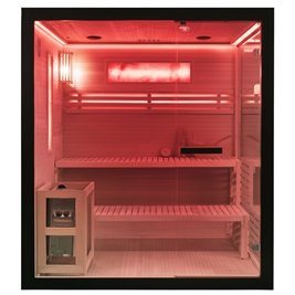 Sauna fińska 4 osobowa wysokotemperaturowa 4,5KW piec Harvia 180x160 cm FORSA3-BL