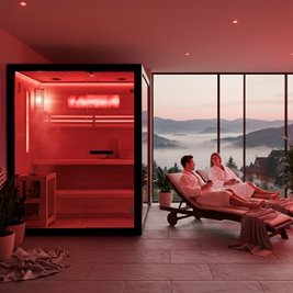 Sauna fińska 4 osobowa wysokotemperaturowa 6 KW piec Harvia 180x160 cm FORSA3-BL zdjęcie 14