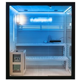 Sauna fińska 4 osobowa wysokotemperaturowa 6 KW piec Harvia 180x160 cm FORSA3-BL zdjęcie 27