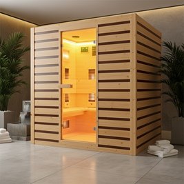 Sauna na podczerwień infrared do domu sucha 5-osobowa 180x150 cm Tromso-4 230V zdjęcie 13