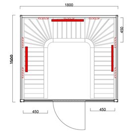 Sauna na podczerwień infrared do domu sucha 5-osobowa 180x150 cm Tromso-4 230V zdjęcie 25