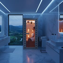 Sauna na podczerwień infrared sucha 2-osobowa 90x90 cm Tromso-1 230V zdjęcie 10