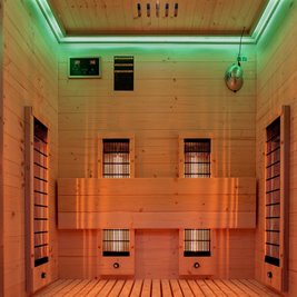 Sauna na podczerwień infrared sucha 3-osobowa 120x105 cm Tromso-2 230V zdjęcie 18