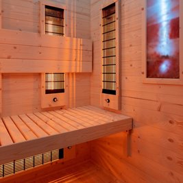 Sauna na podczerwień infrared sucha 3-osobowa 120x105 cm Tromso-2 230V zdjęcie 22