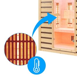 Sauna na podczerwień infrared sucha 4-osobowa 153x110 cm Tromso-3 230V zdjęcie 12
