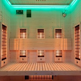 Sauna na podczerwień infrared sucha 4-osobowa 153x110 cm Tromso-3 230V zdjęcie 19