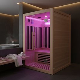 Sauna z oświetleniem LED wewnątrz