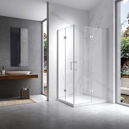 Biała kabina prysznicowa drzwi składane prostokątna 100x80 KZ12B