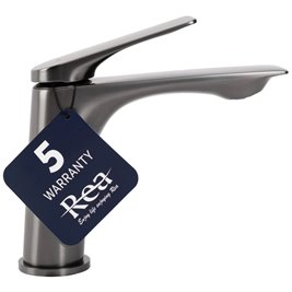 Grafitowa bateria umywalkowa niska Avalon Rea