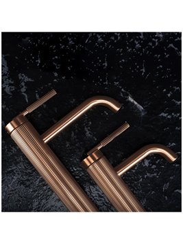 Bateria umywalkowa niska Argon Rea miedź szczotkowana