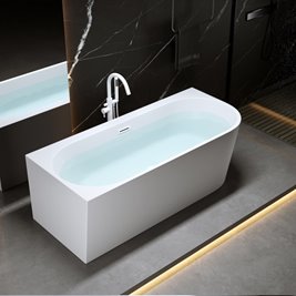 Wanna przyścienna biały przelew oraz korek narożna lewa 150 cm Mera Hydrosan