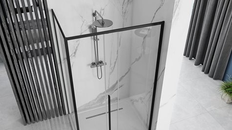 Kabina prysznicowa 90x90, czarne profile Solar Rea