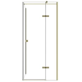 Złota kwadratowa kabina prysznicowa 90x90 prawa Pixa Gold Besco