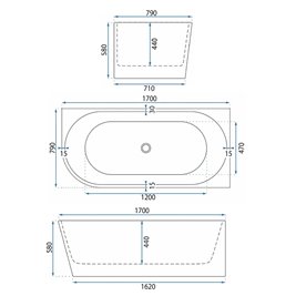 Wanna przyścienna narożna prawa 170 cm Bellanto Slim Rea zdjęcie 7