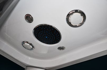 Kabina prysznicowa z hydromasażem na niskim brodziku czarne ścianki 120x85 prawa MO-18220