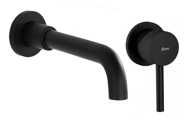 Bateria umywalkowa podtynkowa box Rea Lungo Long czarny mat