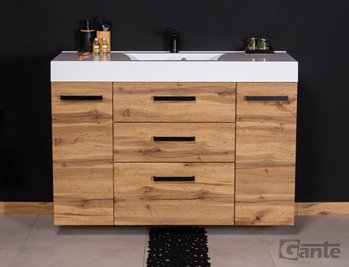 Szafka wisząca z umywalką 120 cm kolor dąb naturalny 50/3C seria Fokus Loft Gante