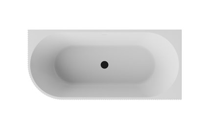 Denaya Besco B&W czarno-biała wanna wolnostojąca 170 cm prawa syfon czarny WASB-170DPB