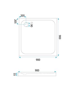 Brodzik kwadratowy 90x90 Perfect Space Rea