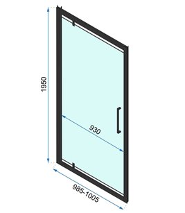 Czarna kabina prysznicowa przyścienna 100x80 Rapid Swing Rea
