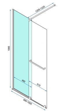 Czarna ścianka prysznicowa rozsuwana 100 cm Cortis Black Rea