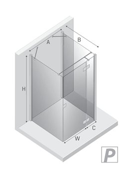 Kabina prysznicowa przyścienna 90x90 EXK-1254 Reflexa New Trendy