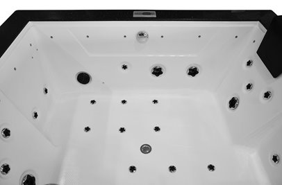 Czarna prostokątna wanna z hydromasażem 180x150 cm MUS-1089C