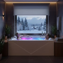 Wanna z hydromasażem prostokątna do zabudowy + obudowa Diablo 666 180x150