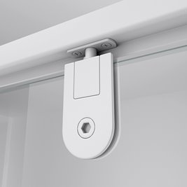 Biała kabina prysznicowa 80x80 kwadratowa drzwi pełne uchylne KZ04B